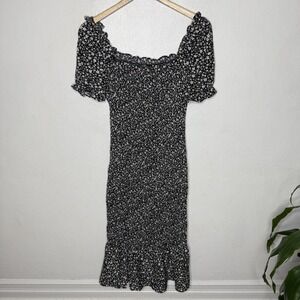 New‎ PrettyGarden Floral Smocked Bodycon Mermaid Midi Dress Womens Medium